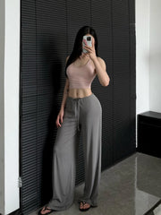 Ctenkevet-High Waist Wide-Leg Yoga Joggers for Women, Female Casual Tracksuit Bottoms, Straight Outdoor Baggy Sweatpants, Autumn
