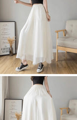 Women’s High-Waist Chiffon Wide-Leg Pants – Spring/Summer Plus Size