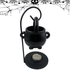 Hanging Witch Cauldron Oil Burner Witch Caldron Pot Candle Holder Smudging Incense Burning Essential Oil Diffuser for Home Decor