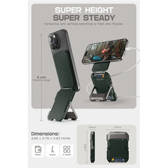 SUPCASE Magnetic Tripod Phone Stand Credit Card Holder for iPhone 16/15/14/13/12 Adjustable Phone Stand Compatible with MagSafe