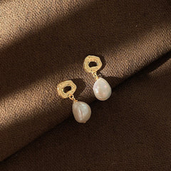 14K Gold Filled Baroque Freshwater Pearl Tassel Earrings for Women
