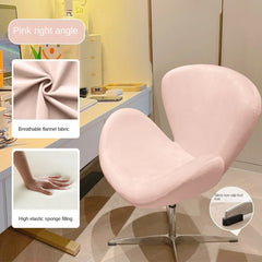 Olevo Wrapped Swan Chair, Small Sofa Comfortable Sitting Experience Simple Solid Color Adjustable Office Chair Make Up Stool Office Furniture