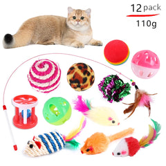 DualPet Kitten Toys Variety Cat Toy Combination Set Cat Toy Funny Cat Stick Sisal Mouse Bell Ball Cat Supplies 20 Piece Set Pet Shop