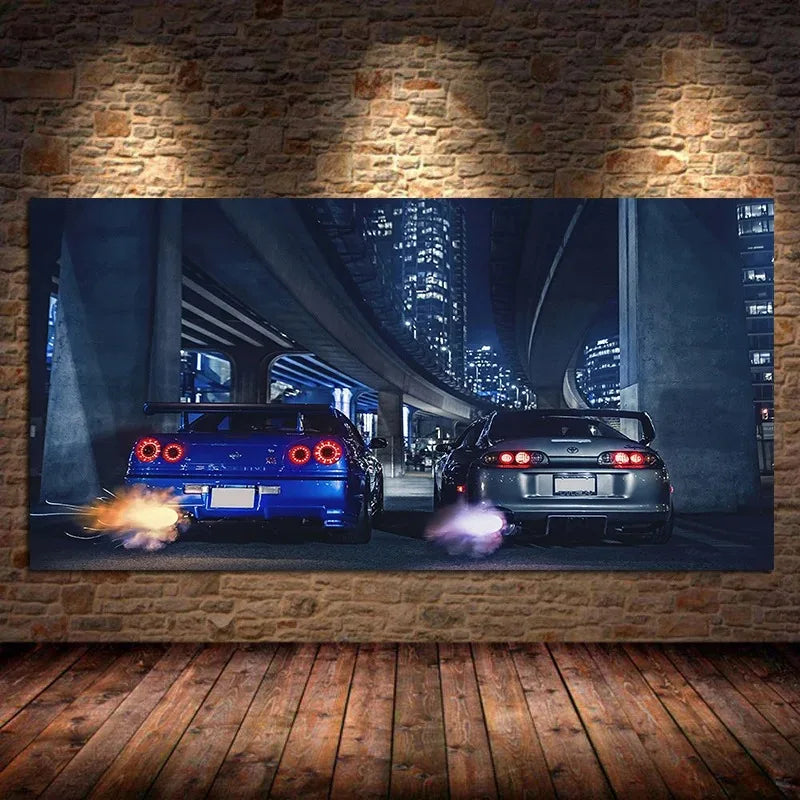 Modern Car Canvas Wall Art Poster – Living Room & Bedroom Decor