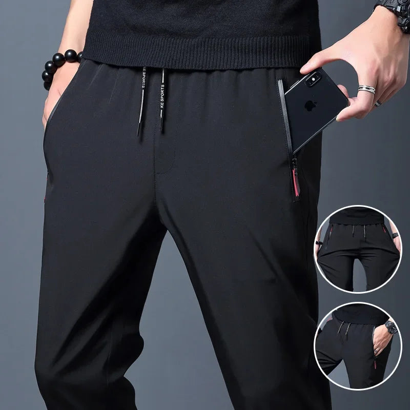 Men’s Slim Fit Casual Jogger Pants – Elastic Waist Plus Size