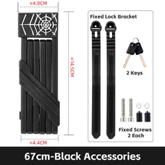 WEST BIKING Foldable Bike Lock Key Strong Security Anti-theft Bicycle Password Lock Heavy Chain Cable Padlock Motorcycle Lock