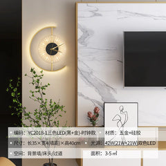 Living room light luxury creative clock wall lamp Home Decor