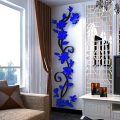DIY Mirror Flower Wallpaper Acrylic Art Wall Stickers Living Room Decoration Home TV Background Wall Home Decor Mirror Art