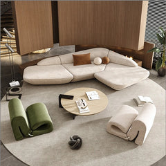 Aesthetics Curved Luxury Sofa Leisure Reception Corner Cute Corner Sofa Office Negotiation Designer Art Muebles Entrance Hall Living Room Furniture