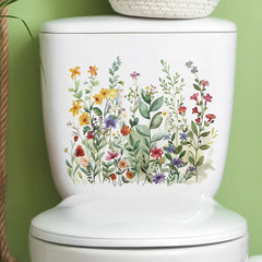 Green Plant Leaves Bathroom Toilet Sticker WC Closestool Wall Sticker Self Adhesive Mural Beautify Flower Home Decor Decals