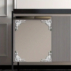 4pcs Acrylic Mirror Sticker Right Angle Corner Hollow Stickers Self Adhesive Removable Wall Mirror Stickers for Home Decor