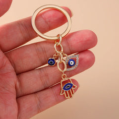 Fashion Metal Evil Eye Keychain for Car Key Women Men Handbag Pendant Keyring Accessories DIY Jewelry Gifts