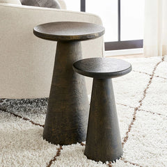 Wabi-sabi round black vintage sofa Console Tables designer creative  small antique coffee table Console Tables