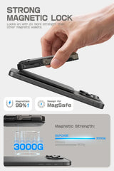 SUPCASE Magnetic Tripod Phone Stand Credit Card Holder for iPhone 16/15/14/13/12 Adjustable Phone Stand Compatible with MagSafe