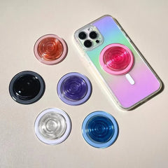 For Magsafe Magnetic Phone Grip Tok Griptok Stand For iPhone Funny Foldable Wireless Charging Holder Pink round