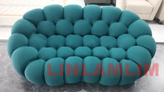 MINGDIBAO Contemporary Cloud-Shaped Sofa Modular Cloth Football Couch Fabric Curved Designer Corner Sofa Set for Living Room Furniture