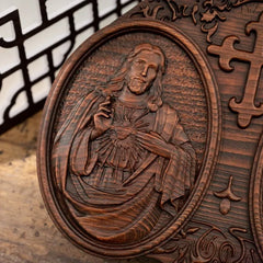 Vintage Catholic Religious Christ Sacred Heart of Jesus Home Living Wall Decor