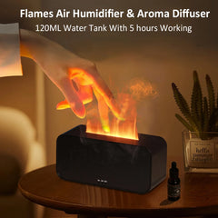 Aroma Diffuser Mini 7 Colorful Flame Air Humidifier Add Essential Oil Aromatherapy with Timing Setting for Home Bedroom Office Home Decor