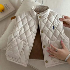 Autumn Winter Children Boys Girls Fleece Vest Solid Cotton-Padded Waistcoats Baby 2-10Y Solid Color Thicken Warm Outerwear  Kids