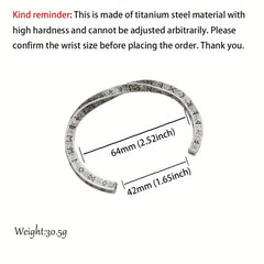 Trendy Charm Viking Nordic Runes C-Shaped Bracelet for Men Women Stainless Steel Classic Mobius Opening Bracelet Amulet Jewelry