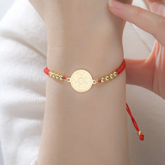 Lucktune Seven Angels Compass Bracelets Stainless Steel Women's Hand Bracelet Religious Amulet Jewelry Party Gifts Wholesale