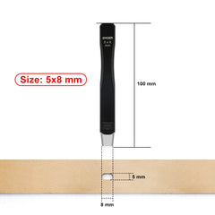 OWDEN Oblong Leather Punch Set for Belt Hole Puncher Oval Hole Strap Watch Band Flat Heavy Duty Leather Craft Hollow Punch