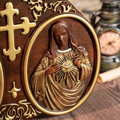 Vintage Catholic Religious Christ Sacred Heart of Jesus Home Living Wall Decor