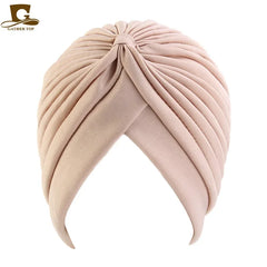 NEW Luxury Divas Stretchable turban Head wrap hat with beaded pendant women Headwear