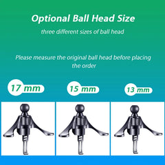 Car Phone Holder Base Universal 17/15/13mm Ball Head for Round Shape Car Air Vent Clip Magnetic Gravity Car Mount Phone Stand