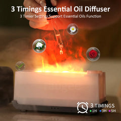 Aroma Diffuser Mini 7 Colorful Flame Air Humidifier Add Essential Oil Aromatherapy with Timing Setting for Home Bedroom Office Home Decor
