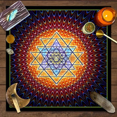 1pc Tarot card tablecloth, mysterious rune astrology altar cloth, witchcraft cabin decoration tablecloth, card game tablecloth