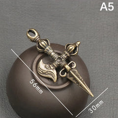Handcraft Pendant Vintage Solid Religious Pestle Prayer Pendants Nepal Tibetan Buddhist Vajra Copper Crafts