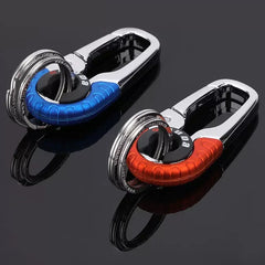 1/5pcs Men's Keychain Hook Stainless Steel Buckle Outdoor Carabiner Climbing Tool Double Ring Fishing Key Ring Car Accessories