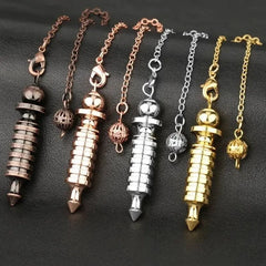 Antique Metal Copper isis Pendulum for Divination Dowsing Open whirligig Radiestesia Professional Witch Pendulo Answers X386