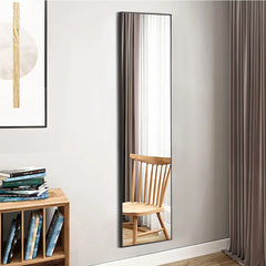 【Lifeideas】Modern Slim Frame Full Length Mirror with Stand, Aluminium Alloy Frame Floor Mirror, for Bedroom