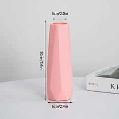 Nordic Vases Pure White Plastic Vases Imitation Ceramic Flower Vases Desktop Flowerpot Wedding Decor Home Ornament