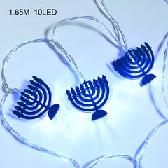 1.65M 10LEDs Judaism Mogen David Star Lights String Hanukkah Shavuot Jewish the Feast of the Dedication Menorah Party Supplies