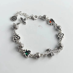 925 Sterling Silver Bracelets for Women Men String Accessories Trend Cross Zircon Pendant Party Jewelry Gift