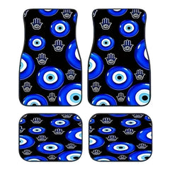 4pcs Car Floor Mats with Evil Eye Graphics - High Quality 3D Printing, Perfect for All Seasons, Great Gift for Men And Women