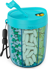 6 Grids Large Pill Cup Bottle Organizer Supplement Organizer for Holding 6 Various Vitamins Travel Pill Case Box Straw Container