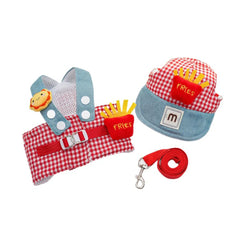 Cartoon Pet Harness Leash Sun Hat Set Cute Kitten Puppy Costume Cat Small Dogs Vest Harness Rope Cap 3pcs Outdoor Pet Shop