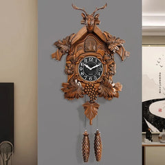 Wall Clock Aesthetic Cuckoo Clocks Retro Wall Watch Decorative Watches Luxury Living Room Ornaments Elegant Home Decoration