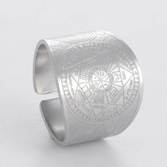 Dawapara Seal of The 7 Archangels Protection Ring Amulet Metatron Cube Lilith Symbol The Secrets of King Solomon Vintage Jewelry