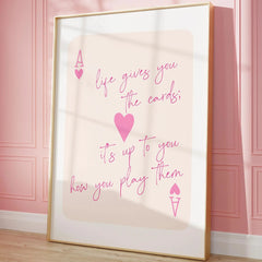 1pcs Ace Card Positive Sayings Print Fashion Canvas Wall Art Canvas Print Aesthetic Decor Vintage Bedroom Cute Poster  wall art