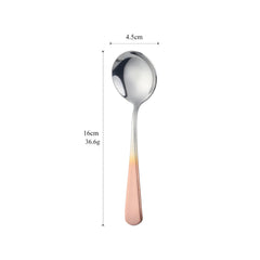 6/8/11Pcs Stainless Steel Soup Spoons Round Dessert Spoon 11 Colors Spoons Set Ice Cream Scoop Spoon In Party Dinnerset Kitchen Tools, Cooking Utensils