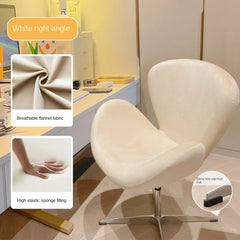 Olevo Wrapped Swan Chair, Small Sofa Comfortable Sitting Experience Simple Solid Color Adjustable Office Chair Make Up Stool Office Furniture