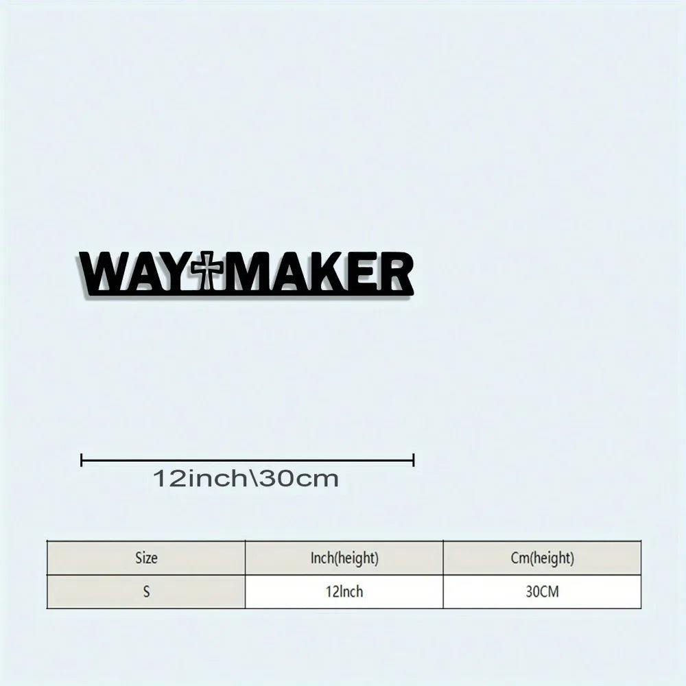 1pc Vintage "Way Maker" Cross Wall Art, Iron Christian Scripture Sign, Religious Home Decor for Living Room Easter
