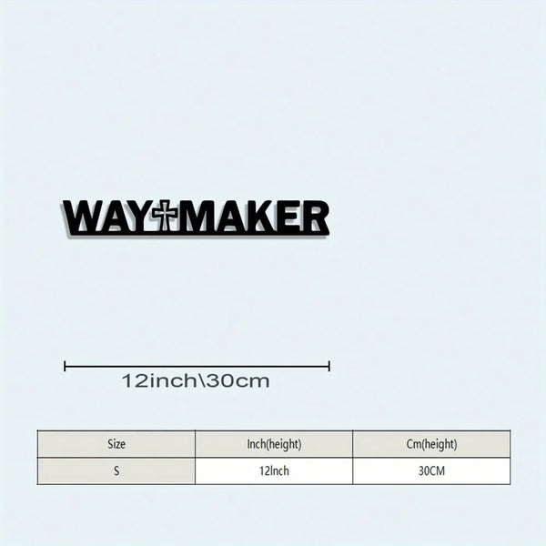 1pc Vintage "Way Maker" Cross Wall Art, Iron Christian Scripture Sign, Religious Home Decor for Living Room Easter