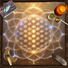Tarot Tablecloth Mandala Flower Of Life Altar Cloth For Divination Meditation Circle Galaxy Tarot Mat Spiritual Oracle Card Pad