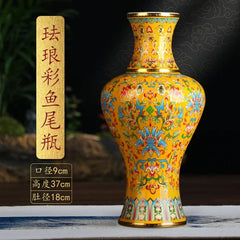 Jingdezhen-Ceramic Flower Vase Antique Enamel Pots for Plants Chinese Living Room Home Decor Versatile Practical Floor Ornaments